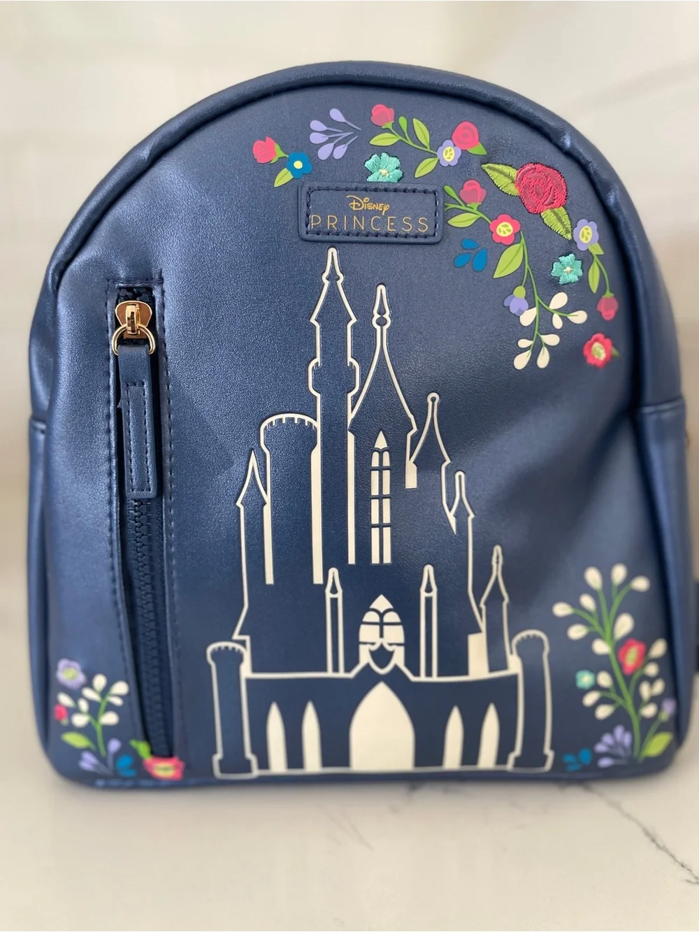 Disney Princess Navy Floral Castle Mini Backpack